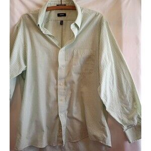 IZOD  Shirt Mens XL Green Plaid Casual Preppy Classic Fit Button Up Long Sleeve
